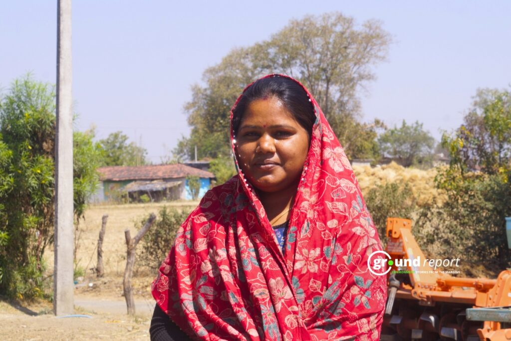 Sangeeta Malviya, the 'Namo Drone Didi' from Bichholi village in Ichhawar, Madhya Pradesh.