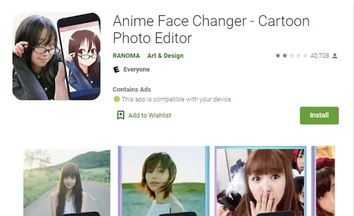 anime face changer