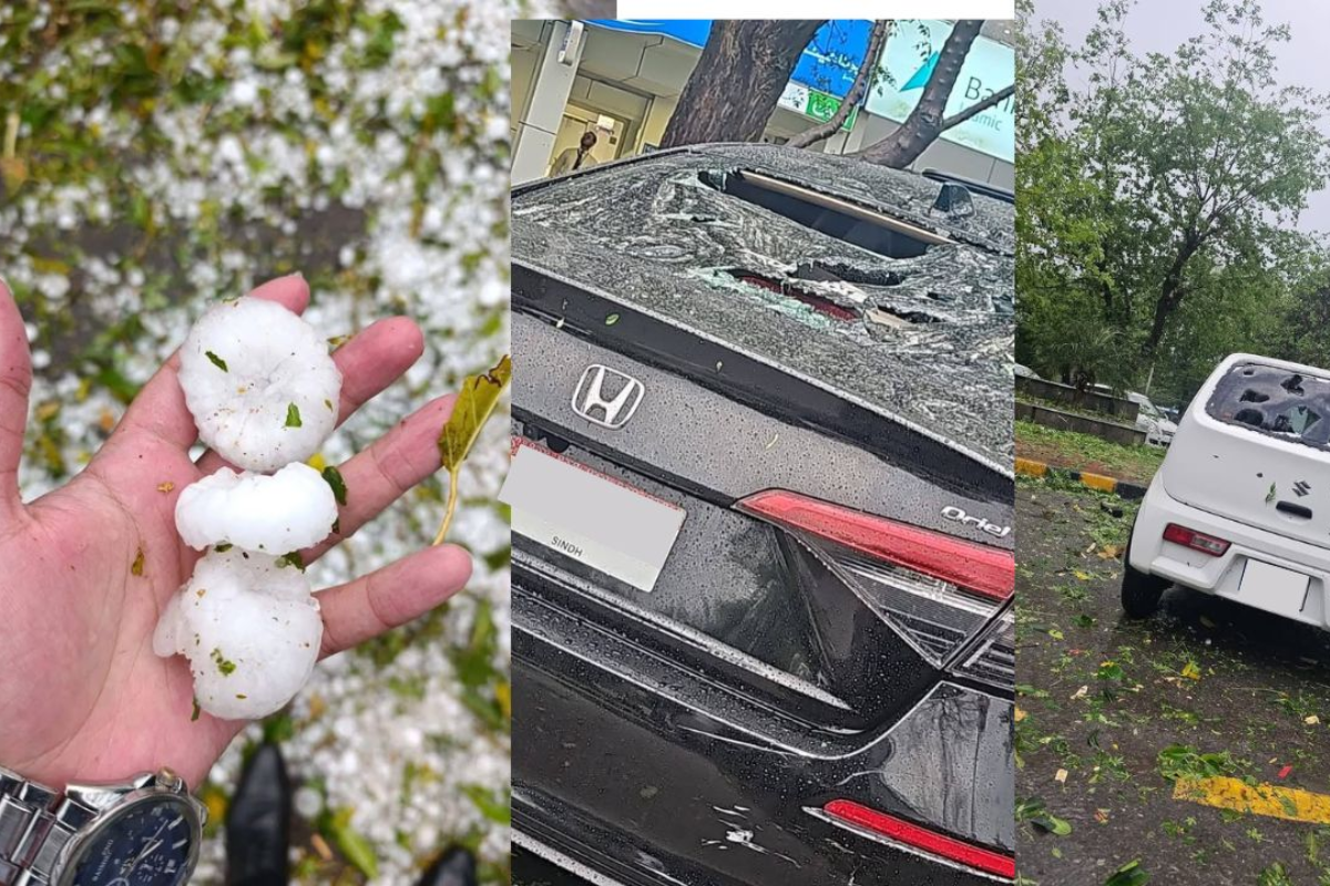 How a sudden hailstorm shattered vehicles & solar panels across Islamabad