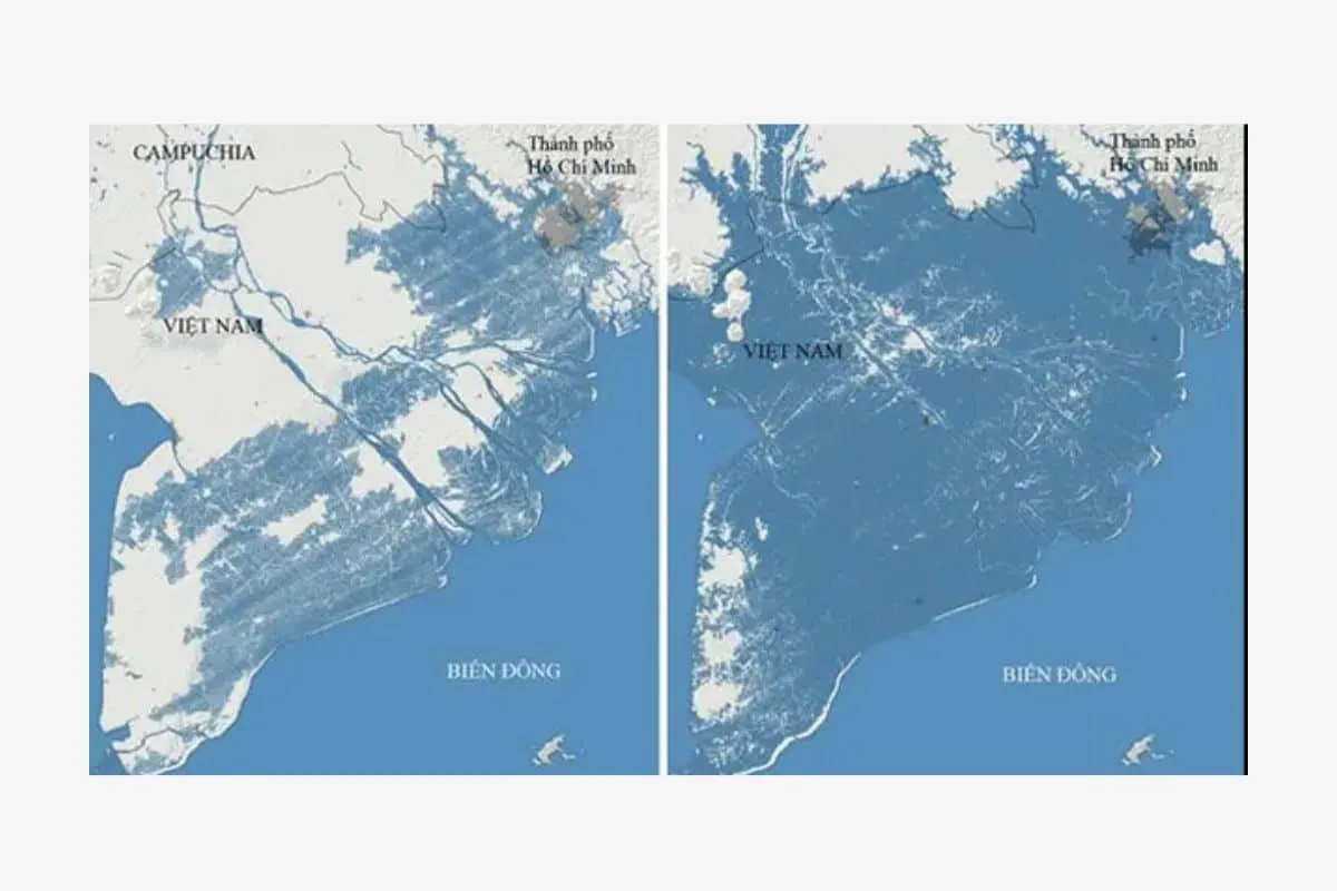 rising sea level map vietnam
