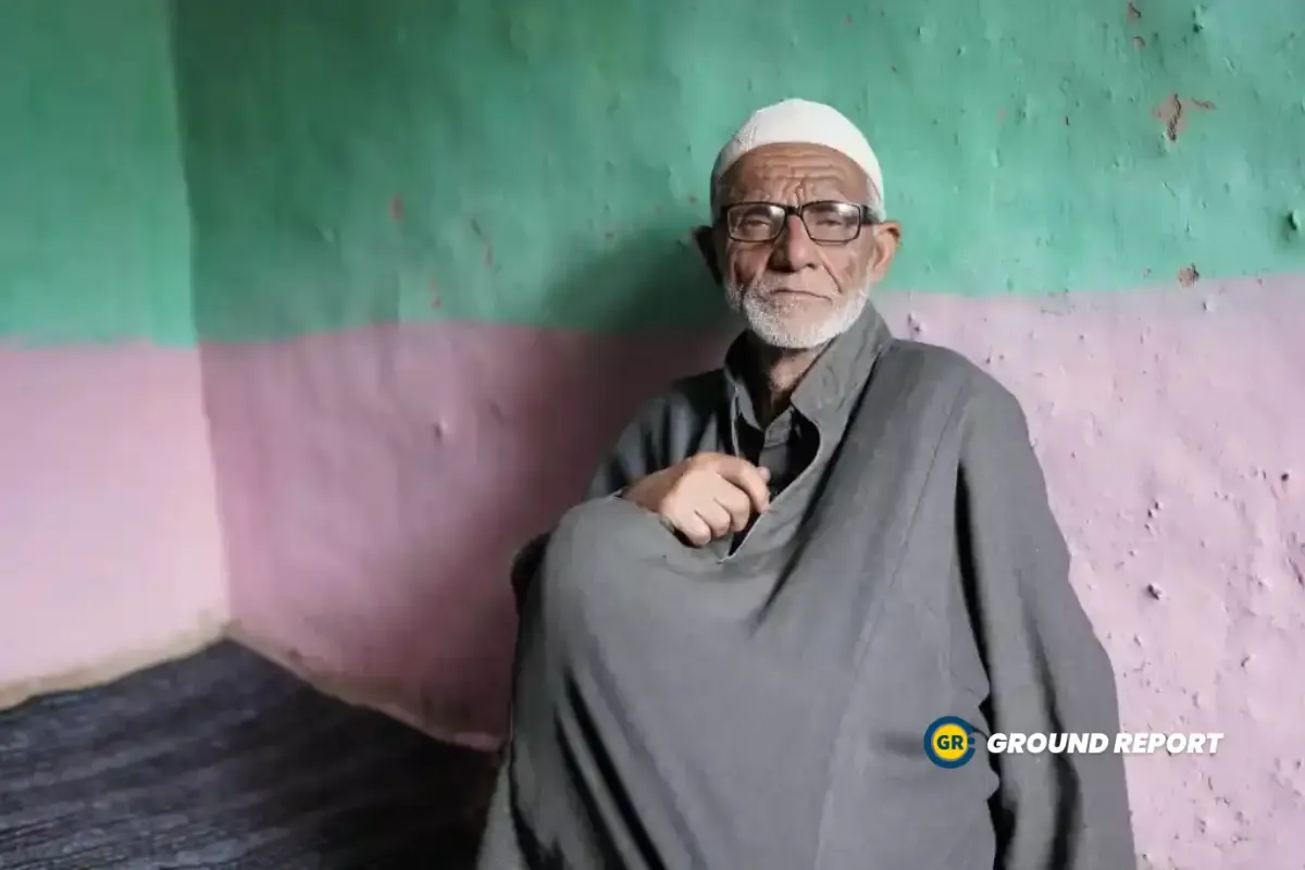 Abdul Salam Chopan sitting inside his kutcha house | Photo Credit: Rajeev Tyagi