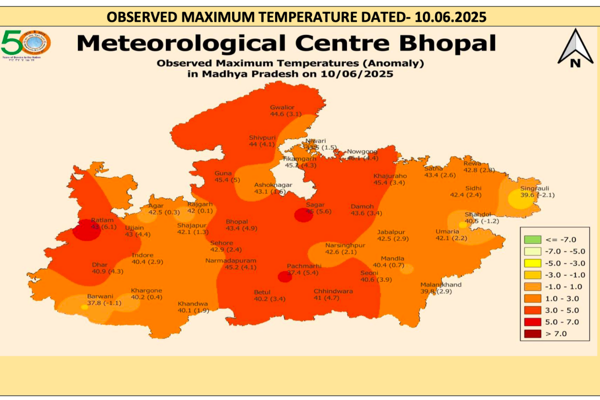 Madhya Pradesh is facing intense heat. Credit: IMD Bhopal