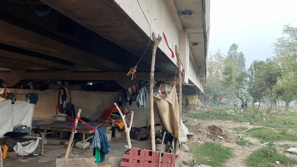 Ramesh & Shanti Devi and many others live under makeshift arrangements beneath the flyover.