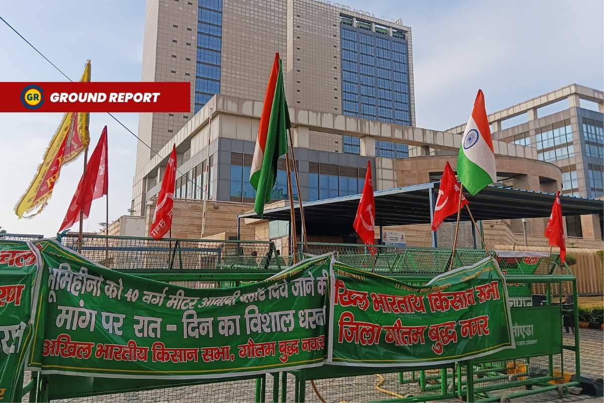 Greater Noida: Farmer's protest against unfulfilled promises