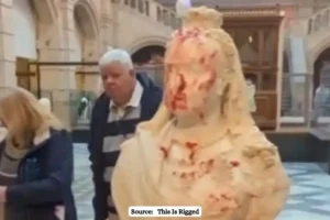 Name of climate activists pour jam over Queen victoria’s statue in UK