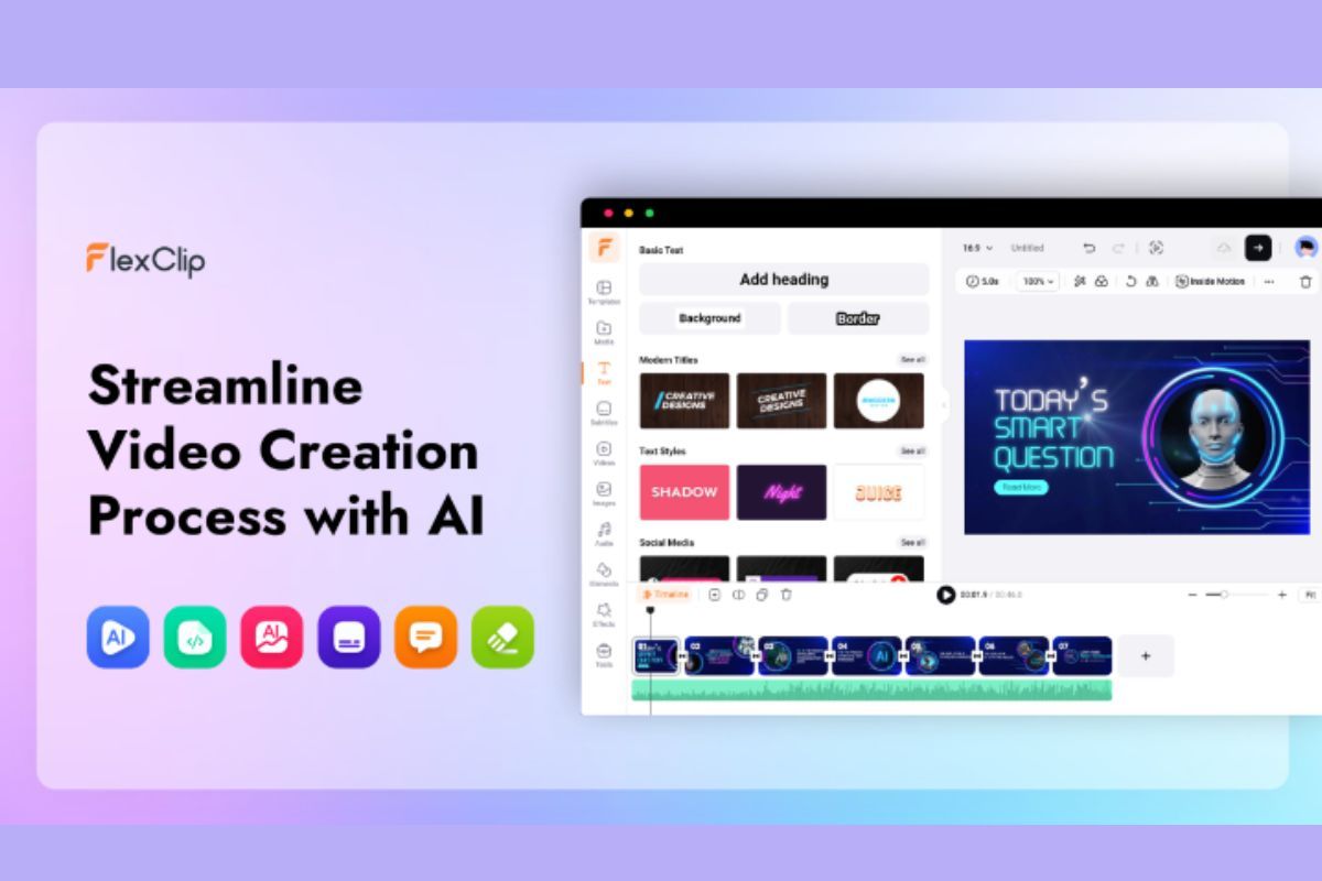 Review FlexClip, a website to create videos with AI
