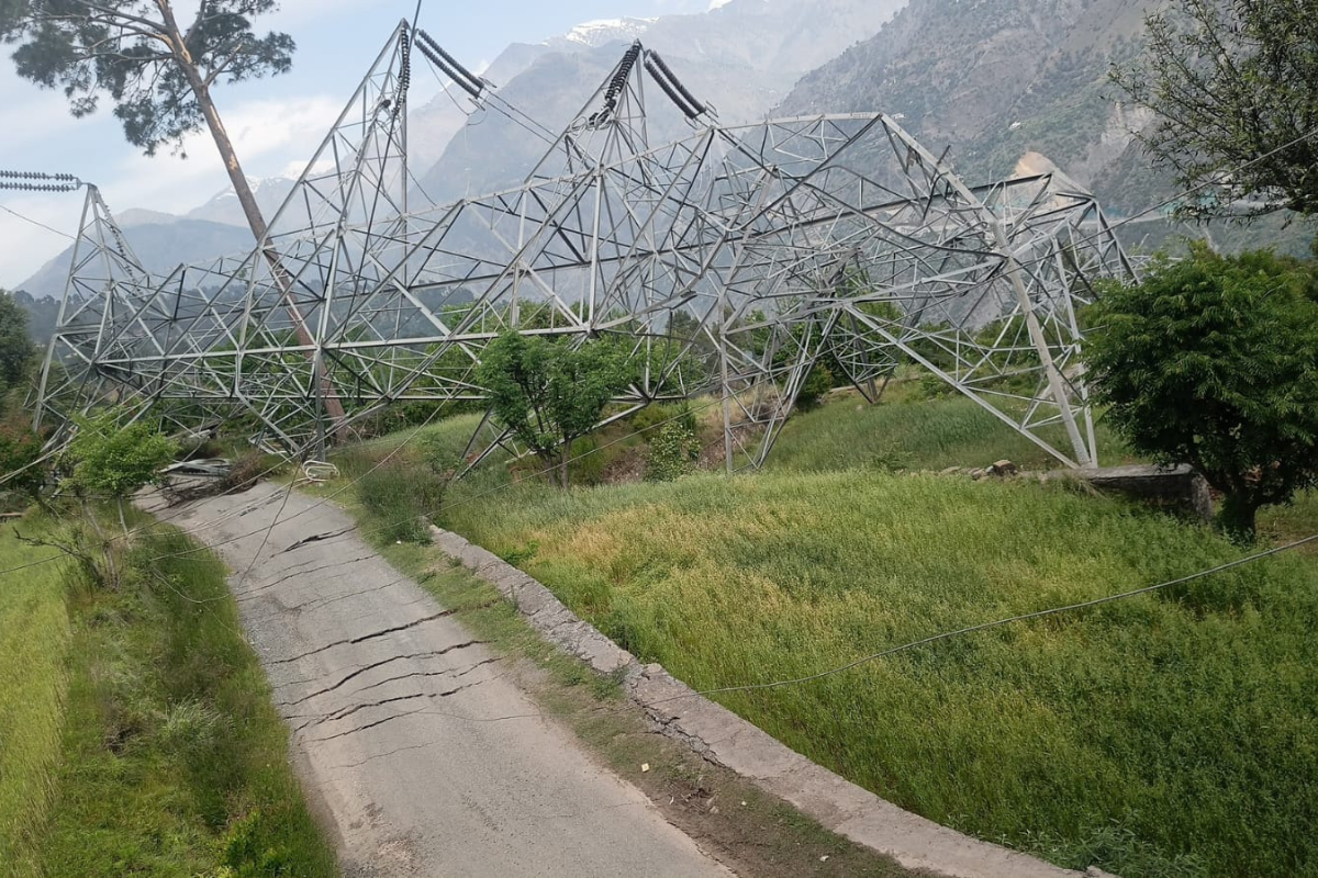 Infrastructure, including a tower also collapsed due to the sinking