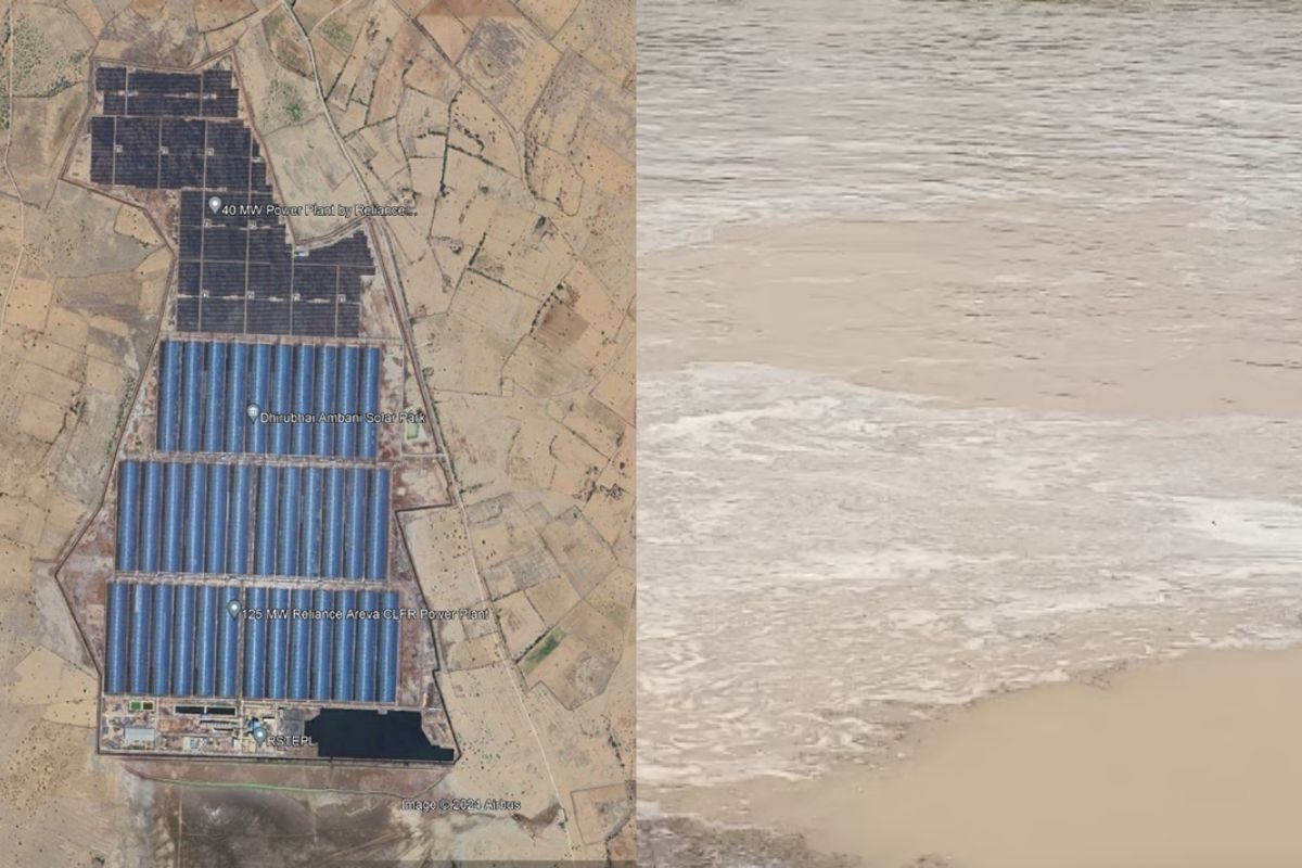 Heavy rainfall flooded solar park and GIB hatching area in Jaisalmer