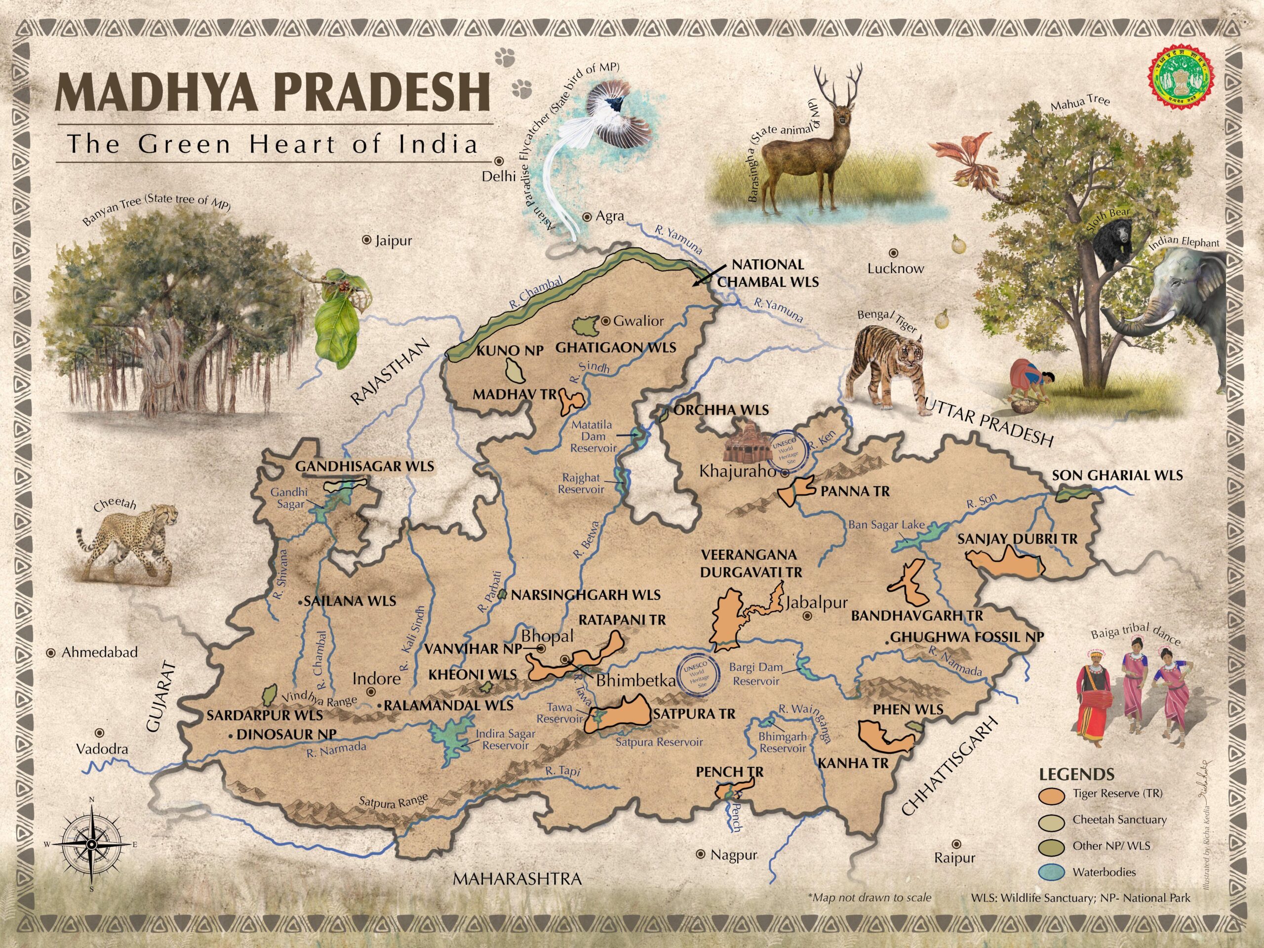 Checkout detailed wildlife map of Madhya Pradesh