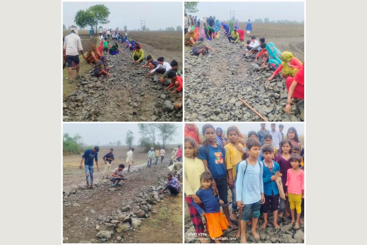 विदिशा के कुंडलपुर गांव में ग्रामीणों द्वारा बनवाई गई सड़क