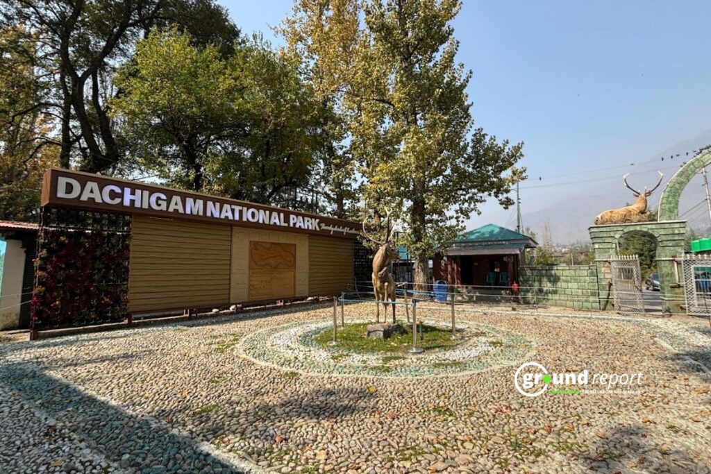 Entrance of Dachigam National Park in Srinagar, the last refuge of the endangered hangul deer, has been protected since 1981 as a national park.