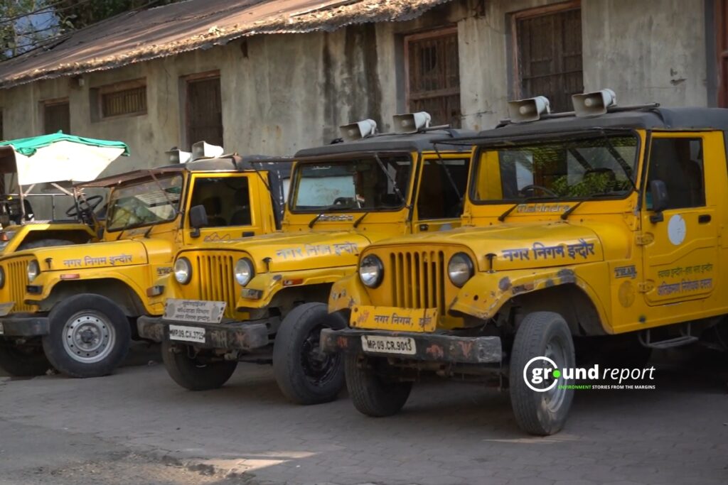 Vehicles parked in the Indore Municipal Corporation premises, photo by Yuvraj Singh Chauhan