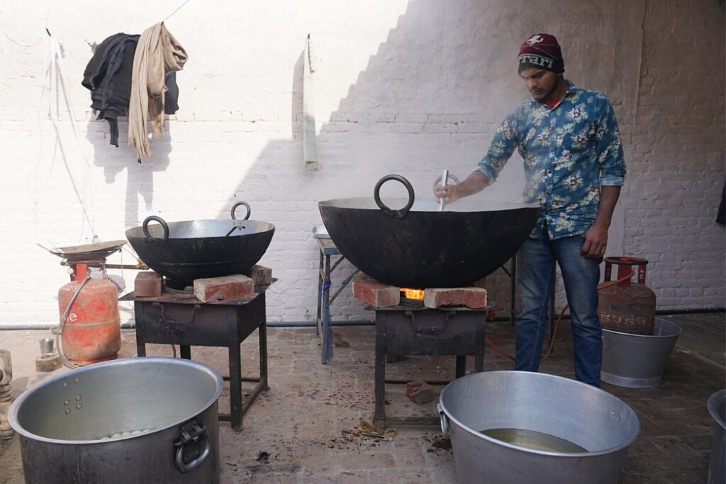 Food Preparation at indian wedding