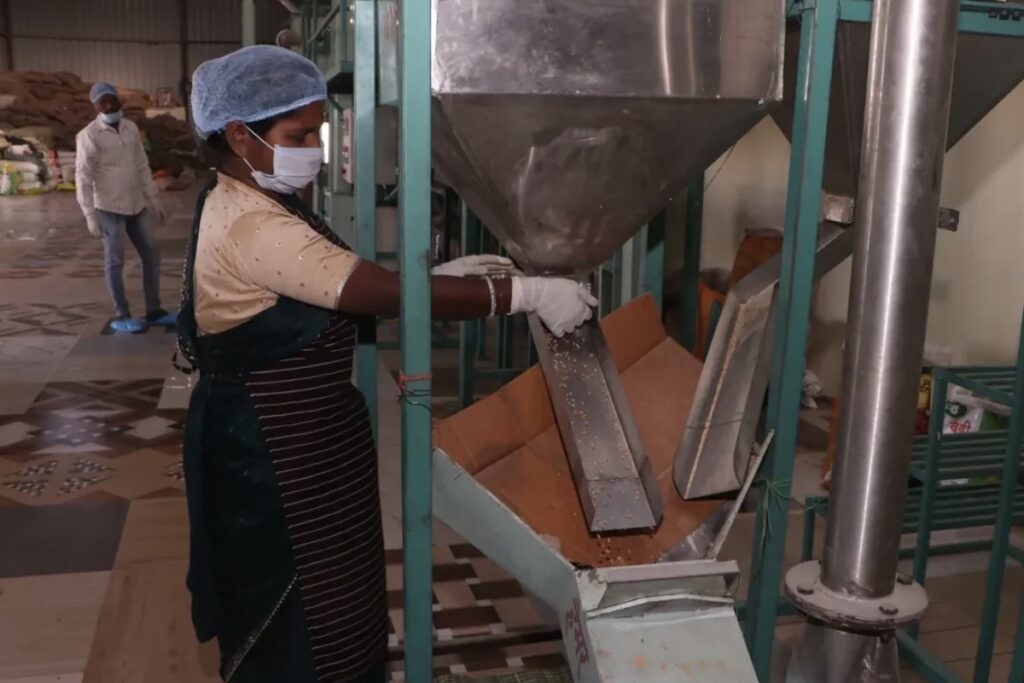 Ajeevika Didis preparing nutritional food at the Dewas Plant. Photo Credit: X/@collector_dewas