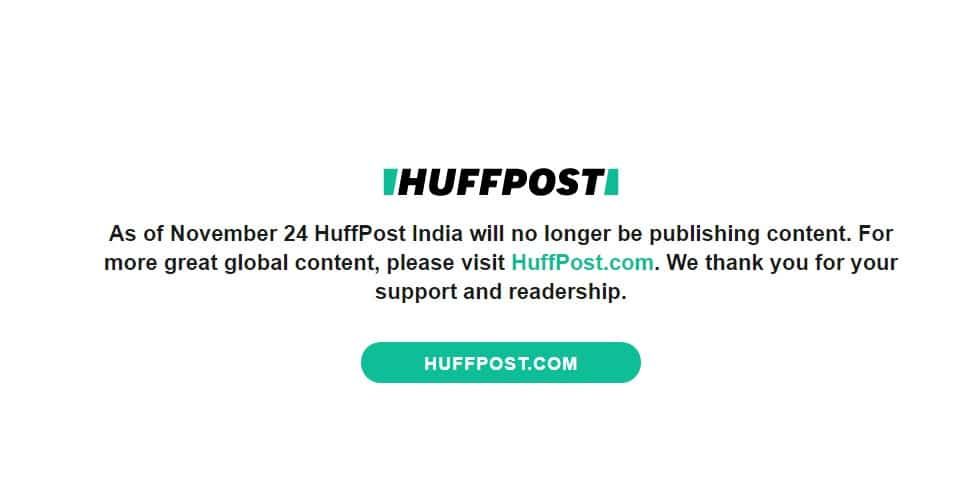 HuffPost India ceased its operations abruptly