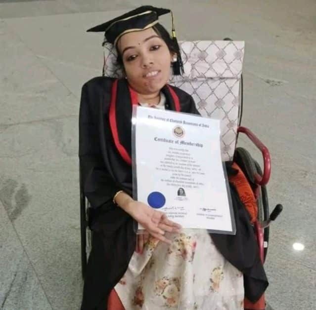 CA Preethu Jayaprakash qualified toughest course despite disability