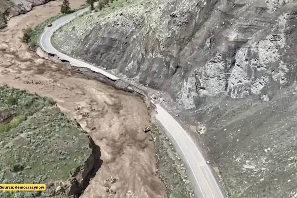 Record flooding in Yellowstone Park