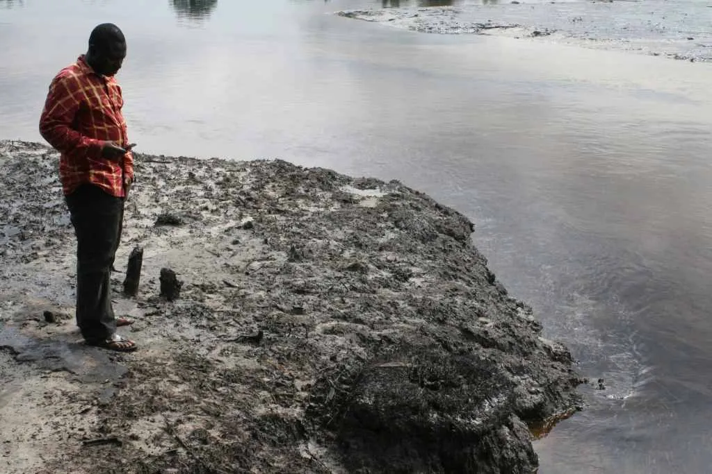 Oil spill at Goi Creek, Nigeria, August 2010