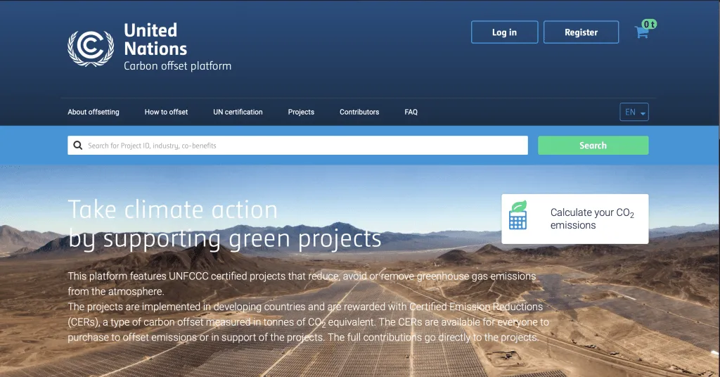 Homepage of a website