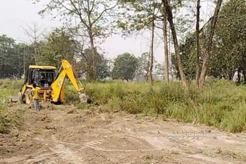 mnrega work with jcb 