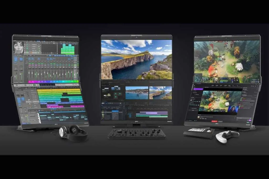 vertical dual monitoring setup