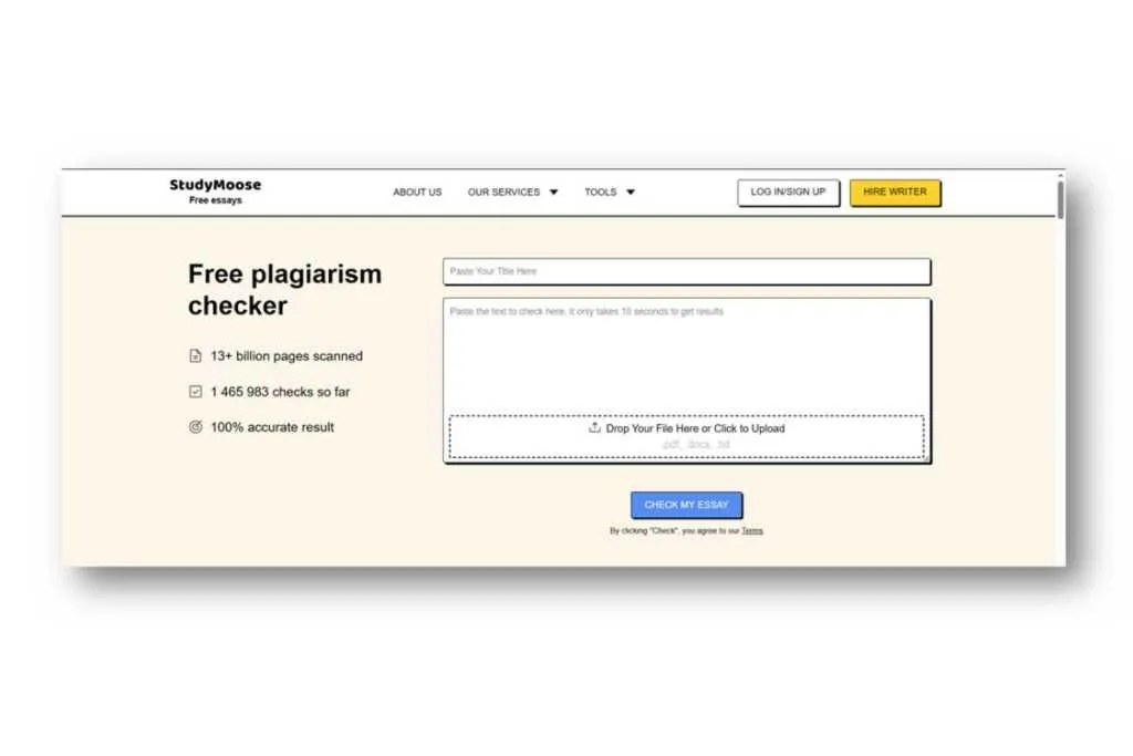 Study Moose is a free plagiarism checker for students.