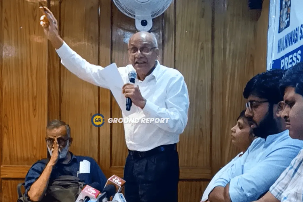 Senior Supreme Court Advocate and Human Rights Lawyer Colin Gonsalves speaking at the event