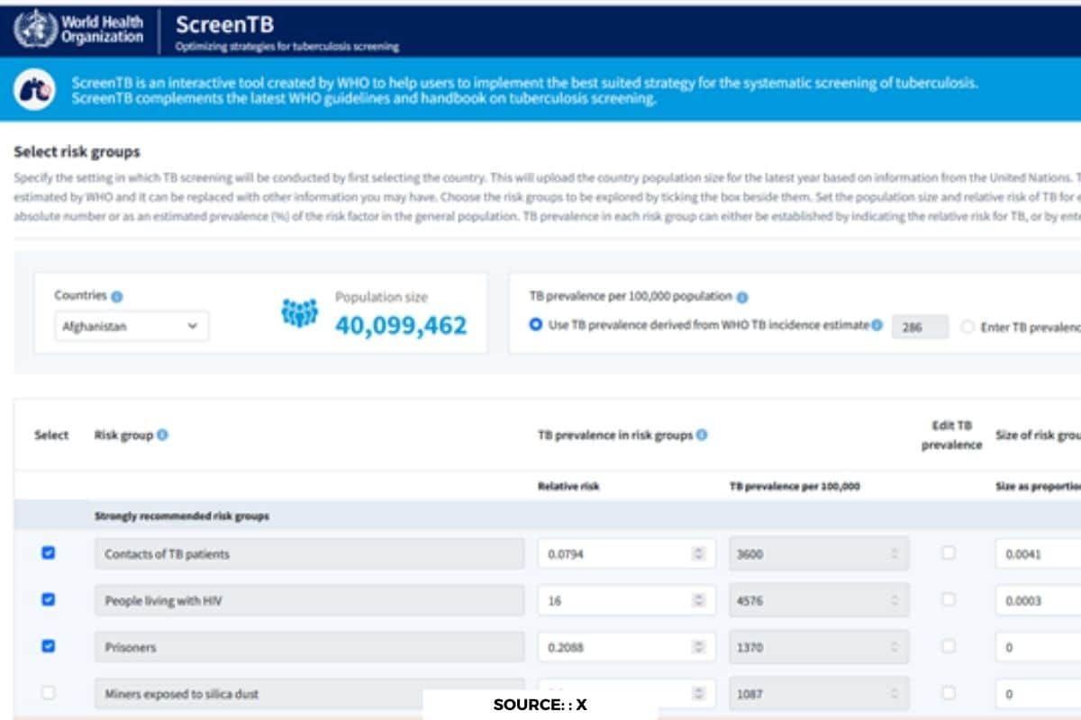 WHO releases ScreenTB web-based tool for TB treatment