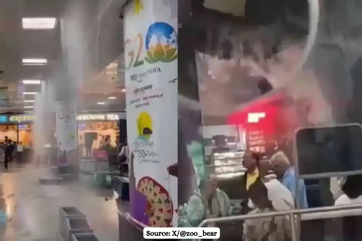 Adani owned Guwahati Airport’s roof collapsed amid heavy rains