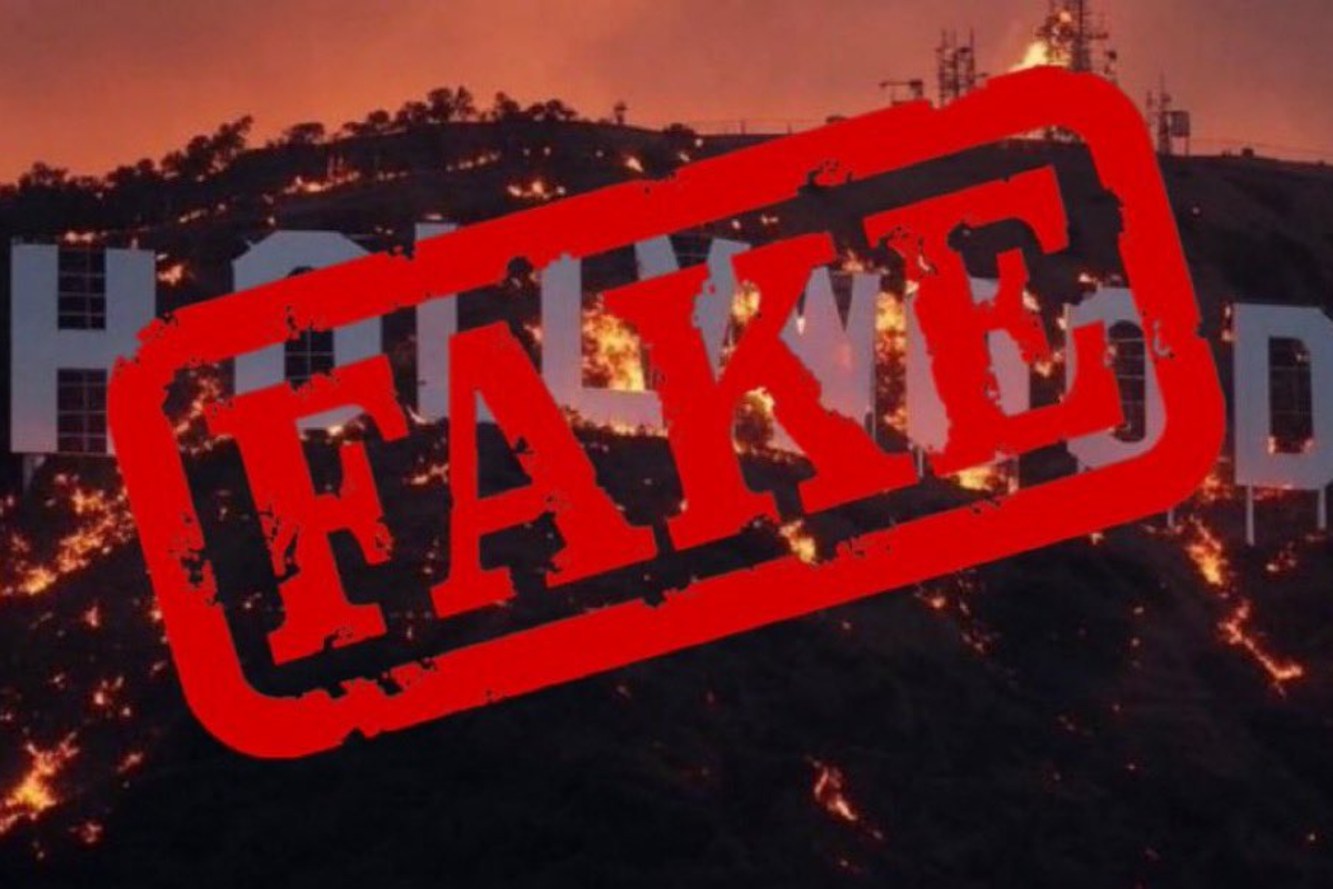 Hollywood Hills burning video is fake and AI generated