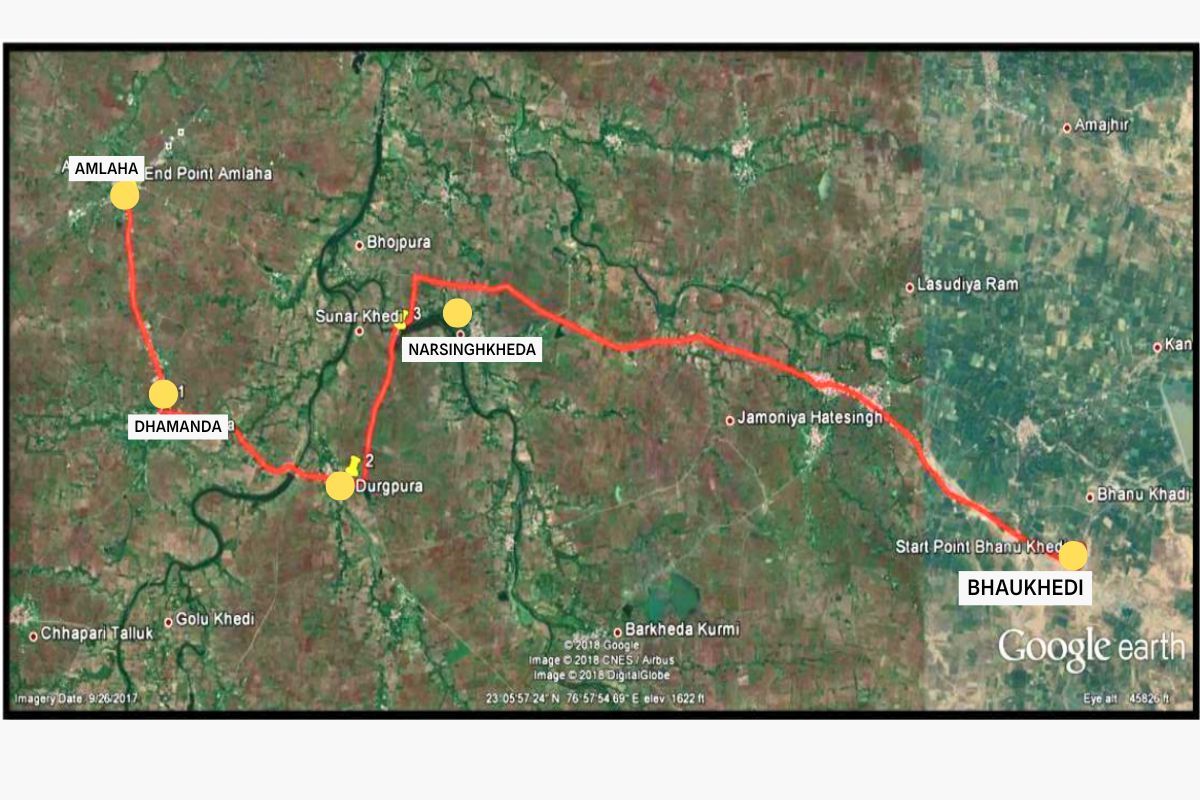 Bhaukhedi Amlaha 2 lane road map
