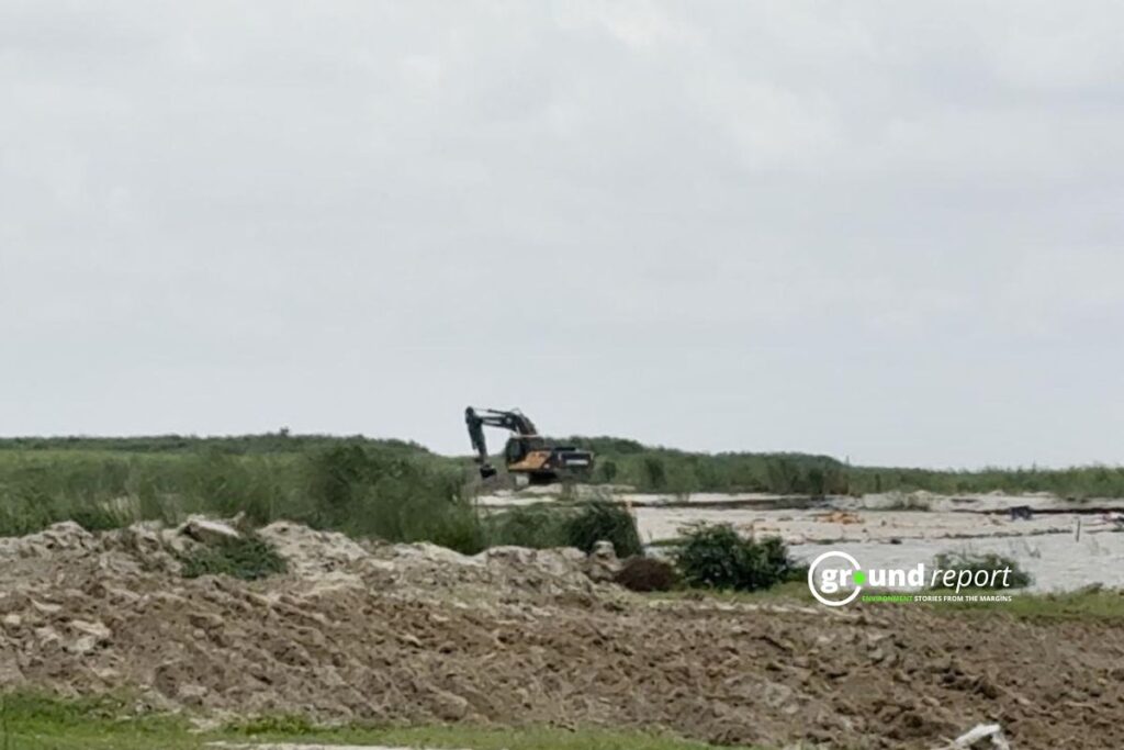 Sand mining underway near a dolphin hotspot
