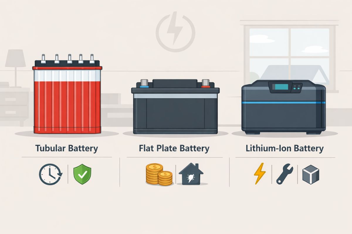Explore Which Inverter Battery Is Best: Tubular, Flat Plate Or Lithium-Ion