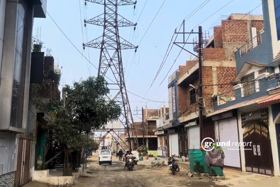 Road Under High Tension Power Line Tower At Karond Bhopal