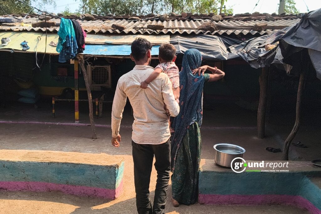 Gulab Singh with his wife and children. Photo Ground Report
