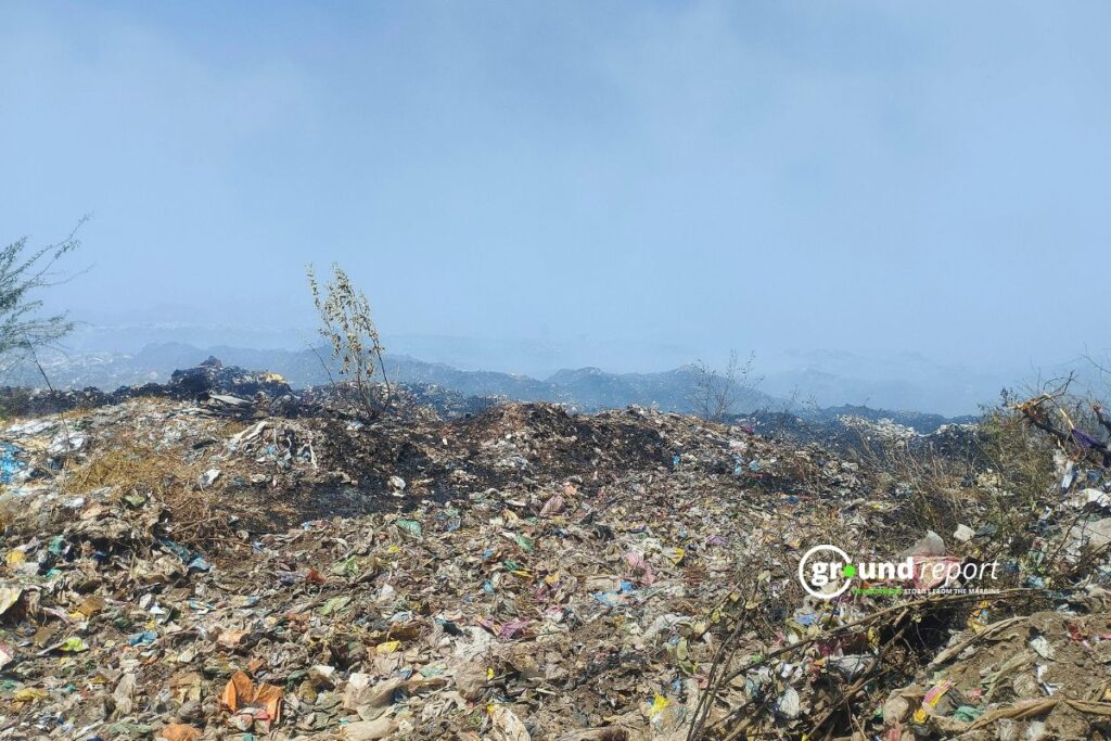 Landfill in Khargone Trenching ground