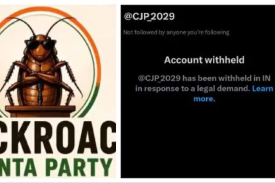 Why was Cockroach People's Party's X account blocked?